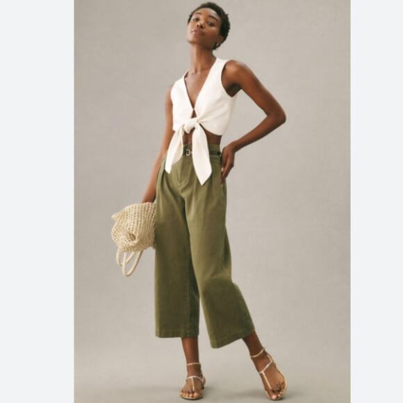 Maeve Remi Wide-Leg Crop Chino Culotte Pant Size 16 - Picture 1 of 10